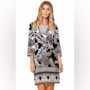 Hale Bob Monochrome Geometric Dress